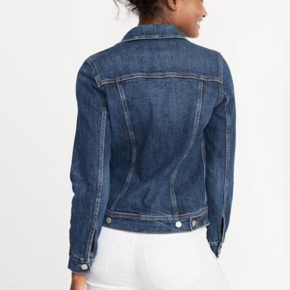 Old navy dark blue western flare denim jean jacket size small - Picture 2 of 8